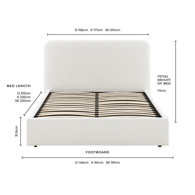 Cotswold Boucle Bed Frame dimension image