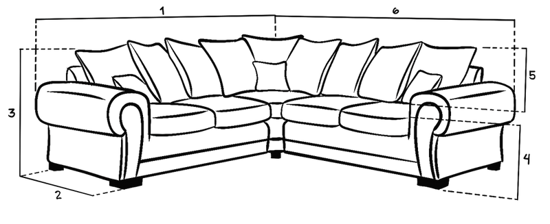 Mayfair Scatterback Large Corner Sofa dimension image