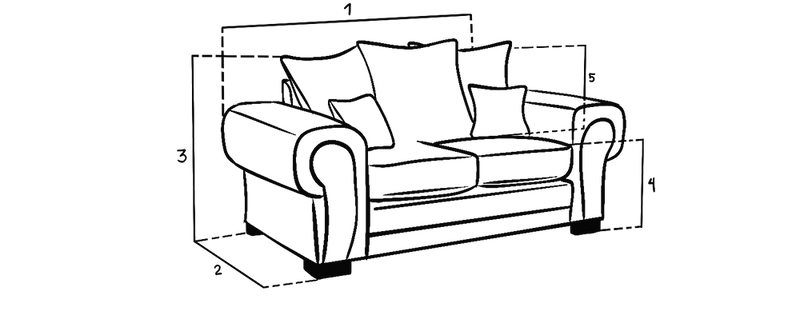 Mayfair Scatterback 2 Seater Sofa dimension image