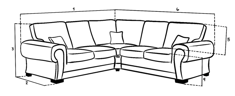 Mayfair Fullback Large Corner Sofa dimension image